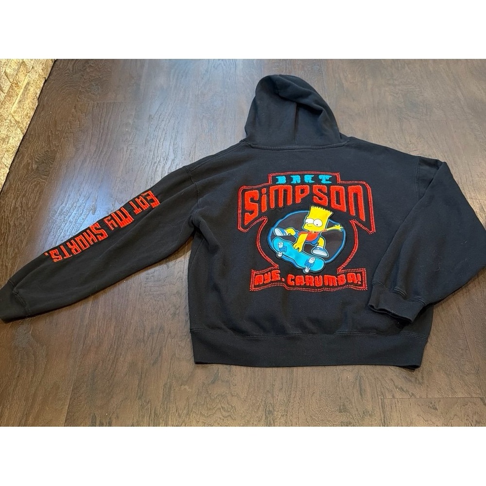 Simpsons Bart Eat My Shorts Hoodie - Black size medium